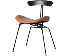 Sessel DBL Schmiedeeisen Stuhl, Haushalt Moderner minimalistischer Sitz, kreative Casual Cafe Chair (Color : Brown, Size : 44x41.5x73.5CM)