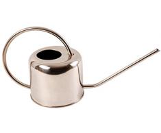 Esschert Design Gießkanne, Wasserkanne in Chrom aus Stahl, schlankes Design, 1 Liter, ca. 36 cm x 13 cm x 18 cm