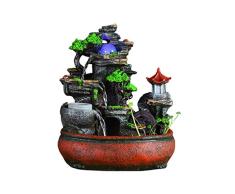 Wasserbrunnen Schreibtischbrunnen Fließender Wasserbrunnen Wasserfall Steingarten Feng Shui Rad Greenery Home Dekoration Desktop Brunnen Dekoration Geschenke Indoor Brunnen Ohne Nebel.