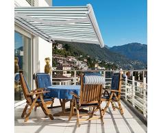 Nemaxx FCA50X Vollkassettenmarkise 5m x 3m grün-weiß: Kassettenmarkise für optimale Beschattung aus UV-beständigem und wetterfestem Acryltuch in weißer Kassette - nach DIN EN 13564