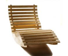 TUGA - Holztech Naturholz 40mm Massive Seitenwangen wetterfeste extrem stabile Schaukelliege Relaxliege Massivholzliege Liege Formliege Sonnenliege EXTRA LIEGELÄNGE 210cm Liegebreite 140cm