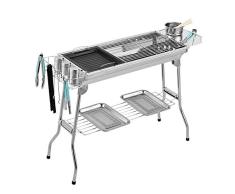 TBDLG Holzkohlegrill, BBQ Grill Picknickgrill Portable Grill Edelstahl Grill Campinggrill Picknickgrill BBQ Für Garten Camping Park Festivals Party