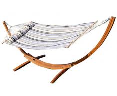 ASS 320cm Hängemattengestell XL Limited Edition aus Holz Lärche mit Stab Hängematte gefüttert und Polster Schrauben aus Edelstahl von Farbe:Gestell mit Matte NAGUA