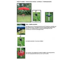 Strand - Bade - Garten - Outdoor - Fächer Sonnenschirm mit ALUMINIUM-MULTIBODENHALTER + Tisch-Stuhl.-Balkonklammer 35 mm Spannbacken mit Gummischutz + 2 Windschutztampen gegen Windböen - Holly ® Produkte STABIELO - Hollysun