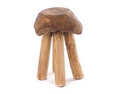 DESIGN DELIGHTS RUSTIKALER MASSIVHOLZ HOCKER Chunk 45 | Teakholz, 40x30cm (HxB) | Sitzhocker, Unikat Beistellhocker aus Wurzelholz/Treibholz, Blumenhocker