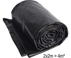 TEICHWERKplan Teichfolie PVC 2 x 2 m schwarz 0,5mm Teich Folie 4 m² Gartenteichfolie Gartenteich Koiteich Bachlauf Plane Pond