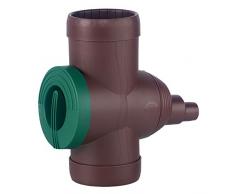 Regenwasserfilter Regensammler Inox mit Edelstahlsieb und Absperrhahn braun für Fallrohre Ø 68 - 100 mm zum Befüllen von Regentonnen, Regenfässer und kleineren Regenwassertanks.