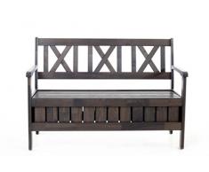 Ambientehome Bank, Massivholz Truhenbank EVJE 120 cm Gartenbank, taupegrau, 127x63x88 cm, 90461