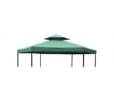 DEGAMO Ersatzdach für Pavillon Siena 6-eckig 350cm, Polyester mit PVC Beschichtung wasserdicht, dunkelgrün