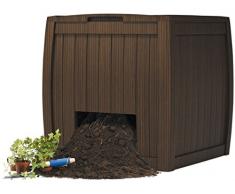 Keter 17196661 Komposter Deco Composter, Holzoptik, Kunststoff, braun, 350 L