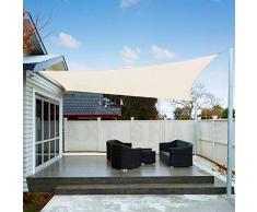 AXT SHADE Sonnensegel Wasserabweisend Rechteck 2,5x4m, Sonnenschutz imprägniert PES Polyester mit UV Schutz für Terrasse, Balkon und Garten- Cremeweiß