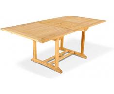 SAM Gartentisch Kuba, Teakholz massiv, 180-240 x 100 cm, ausziehbarer Holztisch für Balkon & Garten, mit Schirmloch