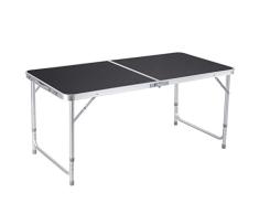 Homfa Campingtisch Klapptisch faltbar Gartentisch aus Aluminium Falttisch höhenverstellbar schwarz 120x60x55/60/70cm