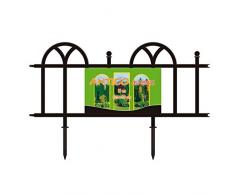 Verdone Dekozaun, Beetumrandung Kunststoff mit Erdspießen, 30cm hoch, 5-teiliges Set, 3m, schwarz, Beetzaun aus wetterfestem Kunststoff