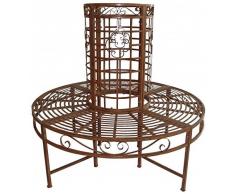 Gravidus Baumbank 360° Sitzbank Bank Rost-Bronze Optik aus Metall