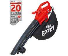 Grizzly Elektro 3in1 Laubsauger Laubbläser Häcksler - 2800 Watt - Blasgeschwindigkeit 270 km/h - große Räder - 40 l Fangsack und Tragegurt