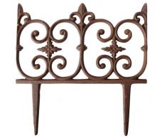 Esschert Design Beetzaun, Zierzaun Motiv Piemont aus rötlichem Gusseisen, ca. 26 cm x 28 cm