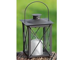 KUHEIGA Stabile Stalllaterne, schwarz, Laterne Gartenlaterne