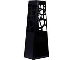 dobar Gartenofen, Gartenkamin, Design XL eckig, Terrassenofen groß mit Stauraum für Kaminholz, Feuerstelle Stahl pulverbeschichtet, schwarz, 48x30.5x124 cm, 35424