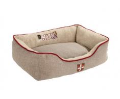 HUNTER Universtity Hundesofa, College-Style, Wendekissen, Plüschbesatz, 80 x 60 cm, beige