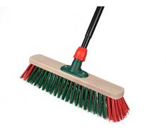 BÜMAG Garten- & Straßenbesen 40 cm mit PVC-Beborstung und Teleskopstiel - klassisch, effizient und gut