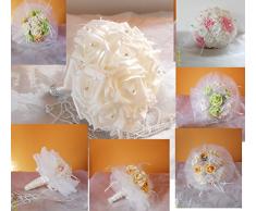 Brautstrauß Rosen-Kunstblumen Strauß,Blumenstrauß mit perlen,Hochzeitsgeschenk