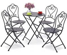 YZjk Barhocker Barhocker, Outdoor und Stühle, Garten-Schmiedeeisen-Kombination, Outdoor-Patio-Set, Cafe Folding Hollow Garten Balkon Freizeit Stuhl Tisch Küche Counter Stühle