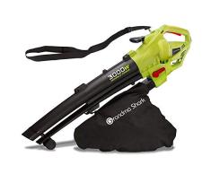 Grandma Shark Elektro Laubsauger 3in1 3000W Schultergurt und Rollen Fangsack 45L Laubbläser Gartensauger Gartenbläser