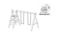 Schaukelgestell Premium 4.2 Doppelschaukel mit Podest für Rutsche von Gartenpirat®