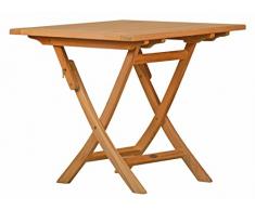 Premium Klapptisch Brighton Teak-Holz Garten 80 x 80 cm klappbar & wetterfest ✓