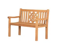 Mr. Deko Teak Bank Sailor - Teak - Parkbank - Relaxbank - Friesenbank - Gartenbank - Outdoormöbel - Teakholz - für Balkon, Terrasse, Wintergarten, Garten