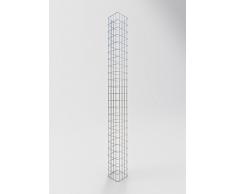 Säule Steinkorb-Gabione eckig, Maschenweite 5 x 10 cm, Höhe 230 cm, Spiralverschluss, galvanisch verzinkt (22 x 22 cm)