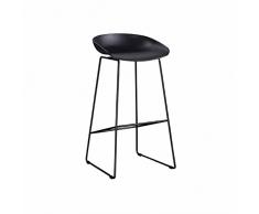C-K-P Retro Barhocker Hochstuhl Küche Metall zurück Frühstück Stuhl Schmiedeeisen Tisch und Stuhl Laden 200Kg (Farbe: schwarz)
