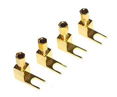 Vimmor Hi-End Bananen-auf-Spaten-Adapterstecker/Lautsprecherkabel, korrosionsbeständig, Wy-yp01-8/Spade De L/8 4 pcs Gold