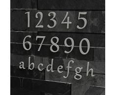 Hausnummer Nr. 3 - Schriftart: Klassisch - Höhe: 20 - 30 cm - viele Farben wählbar (Edelstahl (gebürstet), 20 cm)