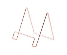 NUOBESTY Bilderrahmen Plattenständer Tablet Halter Display Eisendraht Plattenständer Staffelei Display Metalldraht Magazin Veranstalter für Bücher Roségold