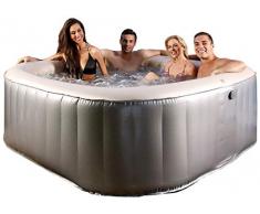 Miweba MSpa aufblasbarer Whirlpool Outdoor – 125 Massagedüsen + 6 Hydromassage Düsen - 6 Personen - Tüv GS geprüft – Elite Bliss E-BL06 Edition
