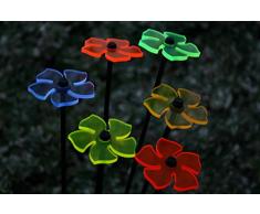 6er Set Ø5cm Leuchtblumen Nr.2 Sonnenfänger Gartenstecker