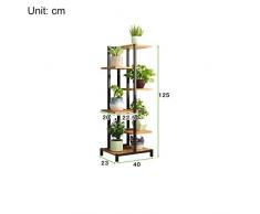 QWERTY Blumenleiter Pflanzentreppe Blumenregal 6 Ebenen Blumenständer Blumenbank Für Balkon Wohzimmer Outdoor Garten (Color : Dark Brown, Size : Small)