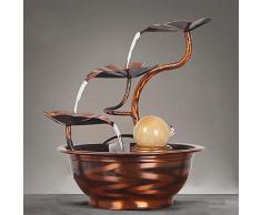 YHDP Lotus Zen Tischfontänen Für Den,Moderne Indoor Hoher Dreistöckiger Tischbrunnen,Schreibtisch Büro Familie Schlafzimmer Einfach Entspannen Golden 10.2inch