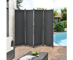 [pro.tec] Outdoor Trennwand - 170 x 215cm - Paravent Sichtschutz Spanische Wand Garten Grau