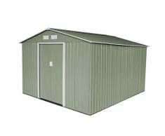 SVITA S300 Metall Gerätehaus XXXL 277x319x192cm Geräteschuppen Garten Schuppen Gartenhaus Satteldach (Grün/Hellgrün)