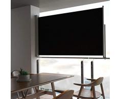vidaXL Seitenmarkise Ausziehbar 140x300 cm Schwarz Sichtschutz Sonnenschutz