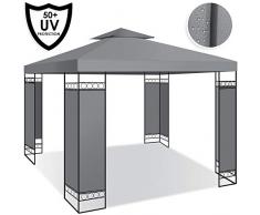 Kesser® - Pavillon 3x3m wasserabweisend UV-Schutz 50+ Metall Gestell Partyzelt Gartenzelt Gartenpavillon 9m² Festzelt, Grau