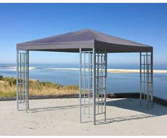 QUICK STAR Rank Pavillon 3x3m Metall Garten Partyzelt Anthrazit RAL 7012