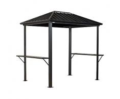 Sojag Stahlpavillon 2x2,5 m Dakota BBQ Gartenpavillon Grillüberdachung Aluminiumpavillion Grillpavillon Grillunterstand 178x243 cm
