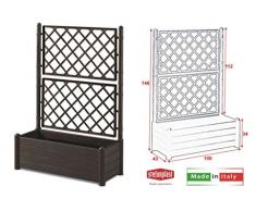 HERSTERA 10014400 Pflanzgefäss con Rankgitter, Dunkelbraun, 100 x 43 x 142 cm