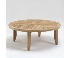 Dreams4Home Teaktisch Bergen rund Holz Beistelltisch Teakholz 100cm Garten Terrasse