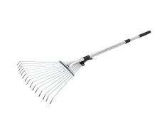 Teleskopstiel Fächerbesen | Laubbesen | Rechen | Verstellbar 73 cm bis 161 cm | Rostfrei | Verzinkt