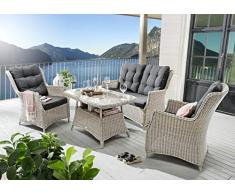 Destiny Loungegruppe Casa Vintage Weiß Loungeset Sofaset Polyrattan Rattan Lounge (860204)